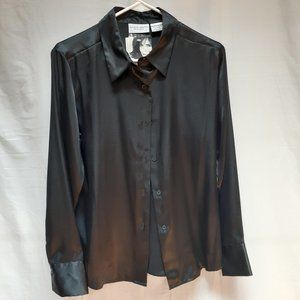 Blouse/ Black satin